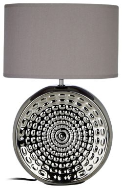 Win - Ceramic - Table Lamp - Chrome & Grey